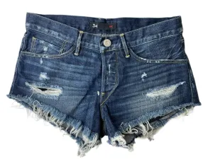 3X1 Women's Blue Denim 5 Pockets Selvedge Short #002 NWOTT