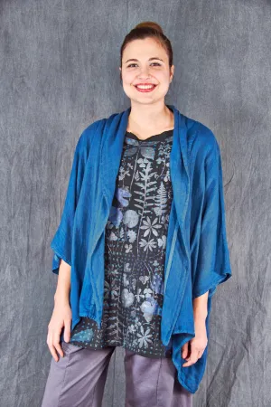 5230 Linen Boxy Summer Cardi Sapphire-U