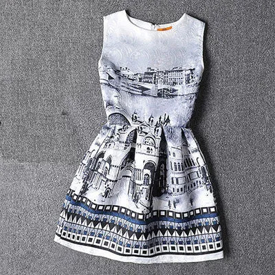 Actionclub Mother Daughter Dresses Family Matching Clothing Girls Dress Sleeveless Formal Print A-line Dress For Summer Kid