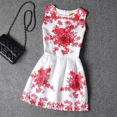 Actionclub Mother Daughter Dresses Family Matching Clothing Girls Dress Sleeveless Formal Print A-line Dress For Summer Kid