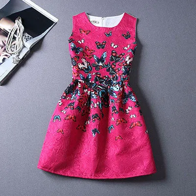 Actionclub Mother Daughter Dresses Family Matching Clothing Girls Dress Sleeveless Formal Print A-line Dress For Summer Kid