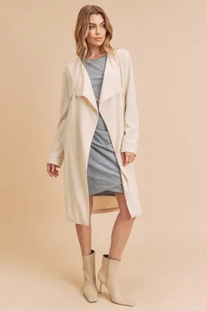 Aemi   Co Open Front Long Sleeve Longline Coat