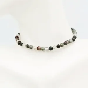 African Bloodstone Bead Bracelet 4mm