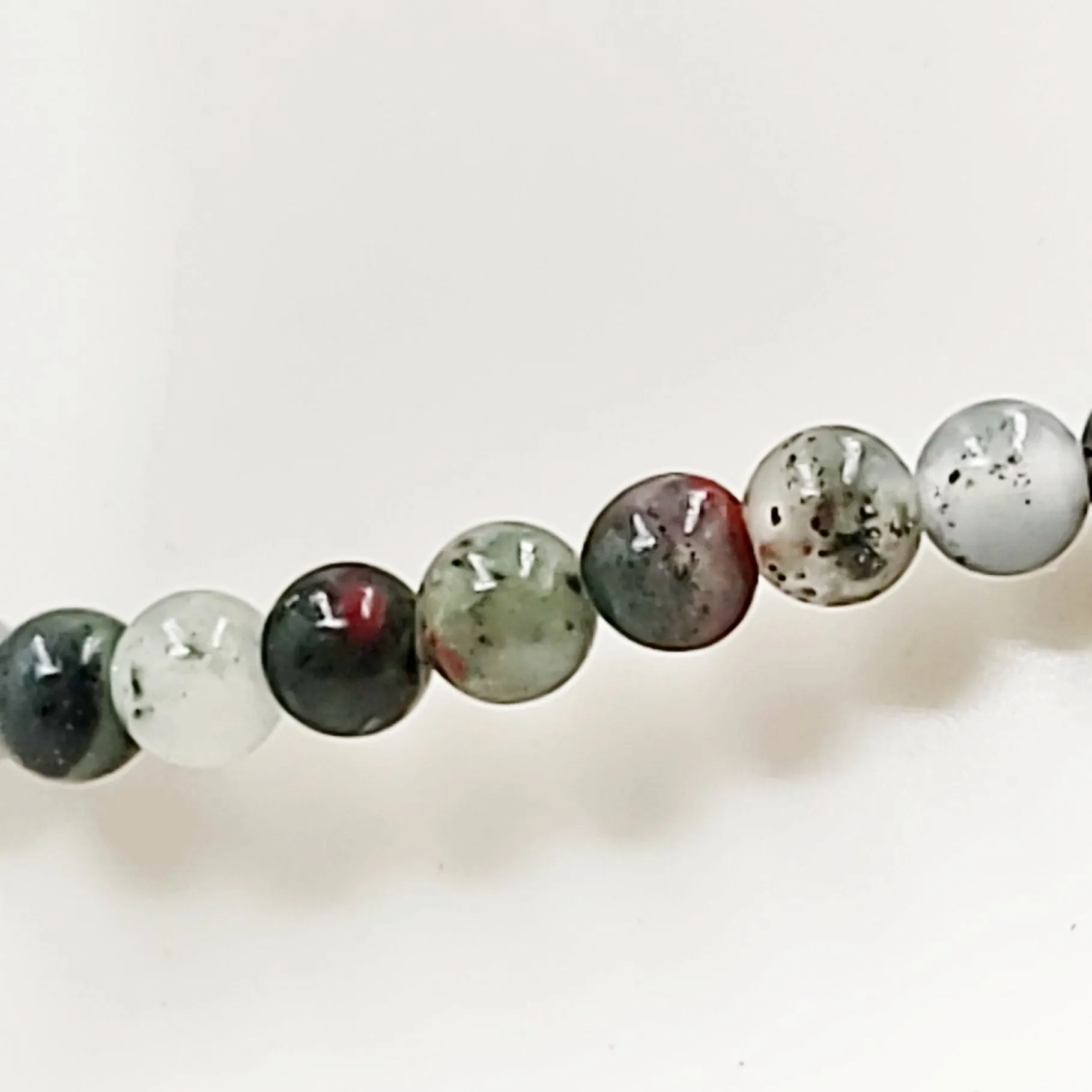 African Bloodstone Bead Bracelet 4mm