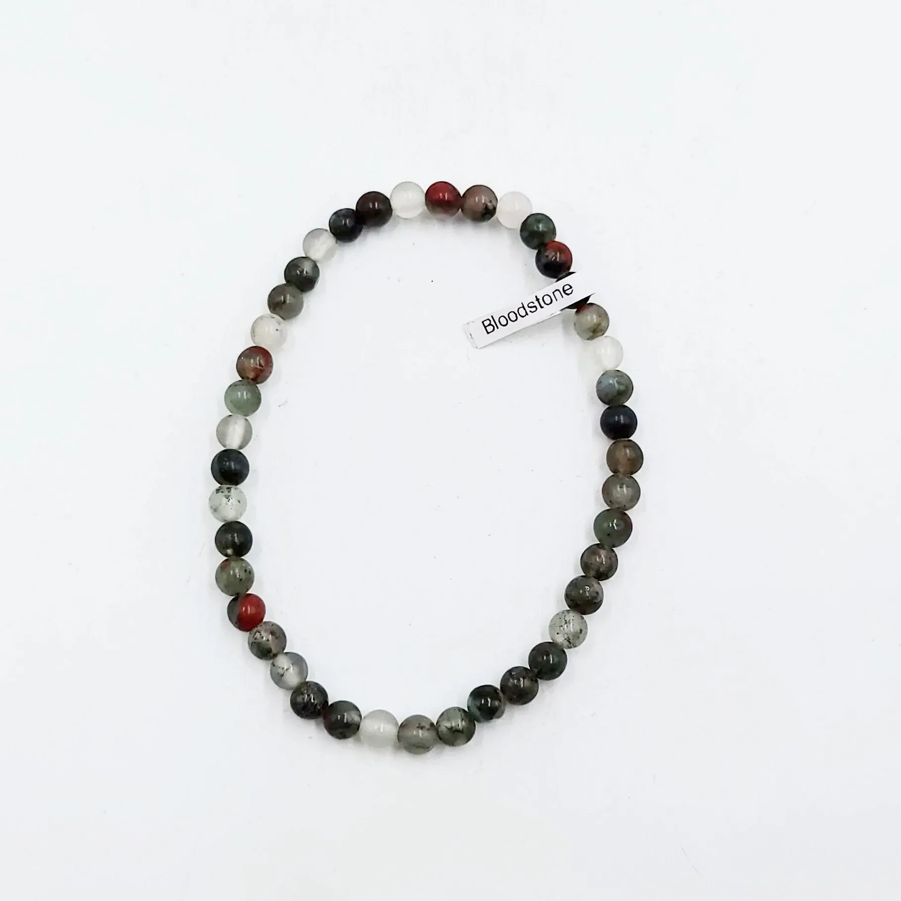 African Bloodstone Bead Bracelet 4mm