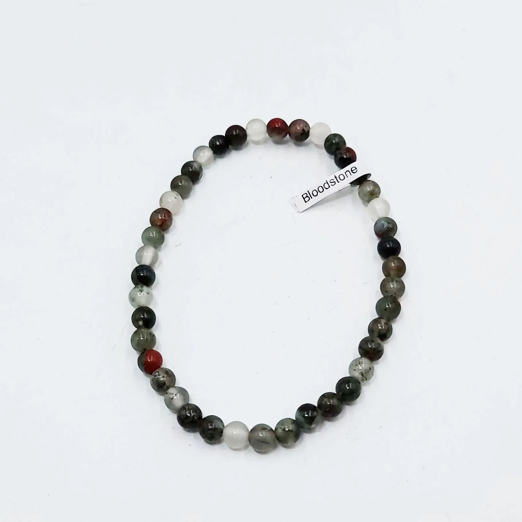 African Bloodstone Bead Bracelet 4mm