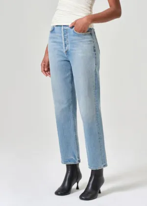 AGOLDE 90s Pinch Waist Crop: Ripple