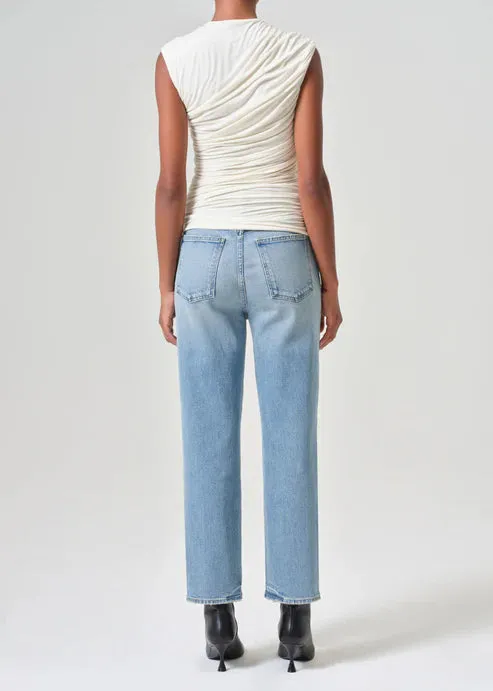 AGOLDE 90s Pinch Waist Crop: Ripple
