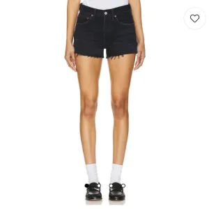 AGOLDE Parker Black Denim Shorts in Record