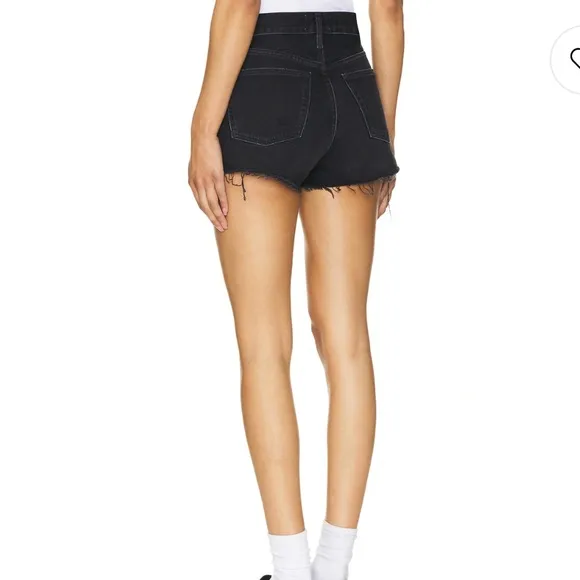 AGOLDE Parker Black Denim Shorts in Record