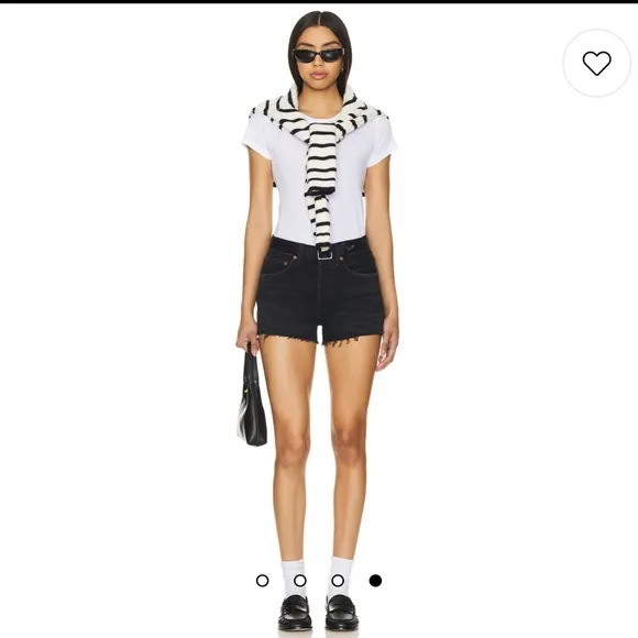 AGOLDE Parker Black Denim Shorts in Record