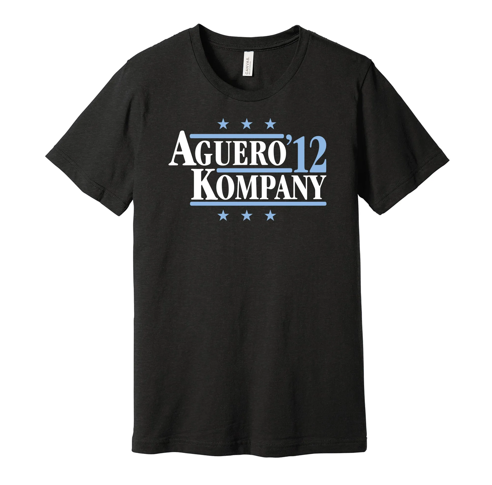 Aguero & Kompany '12 - Manchester Football Legends Political Campaign Parody T-Shirt - Hyper Than Hype Shirts