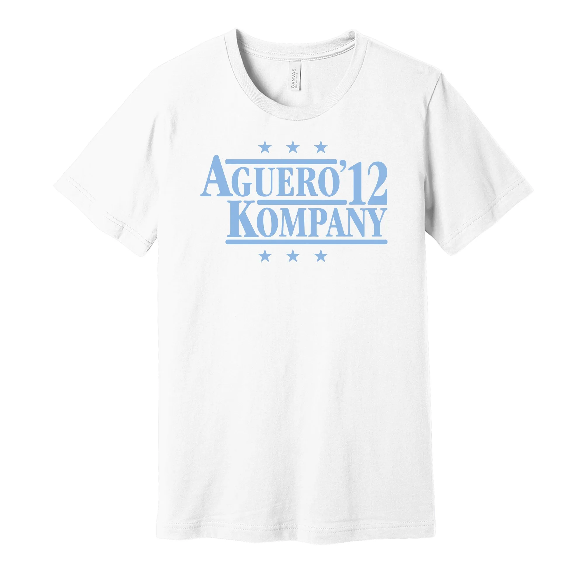 Aguero & Kompany '12 - Manchester Football Legends Political Campaign Parody T-Shirt - Hyper Than Hype Shirts