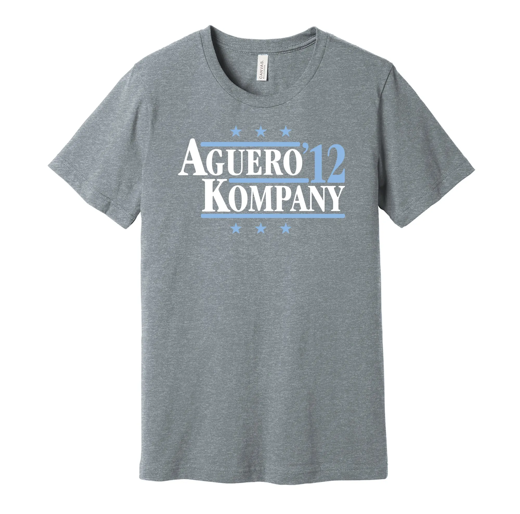 Aguero & Kompany '12 - Manchester Football Legends Political Campaign Parody T-Shirt - Hyper Than Hype Shirts