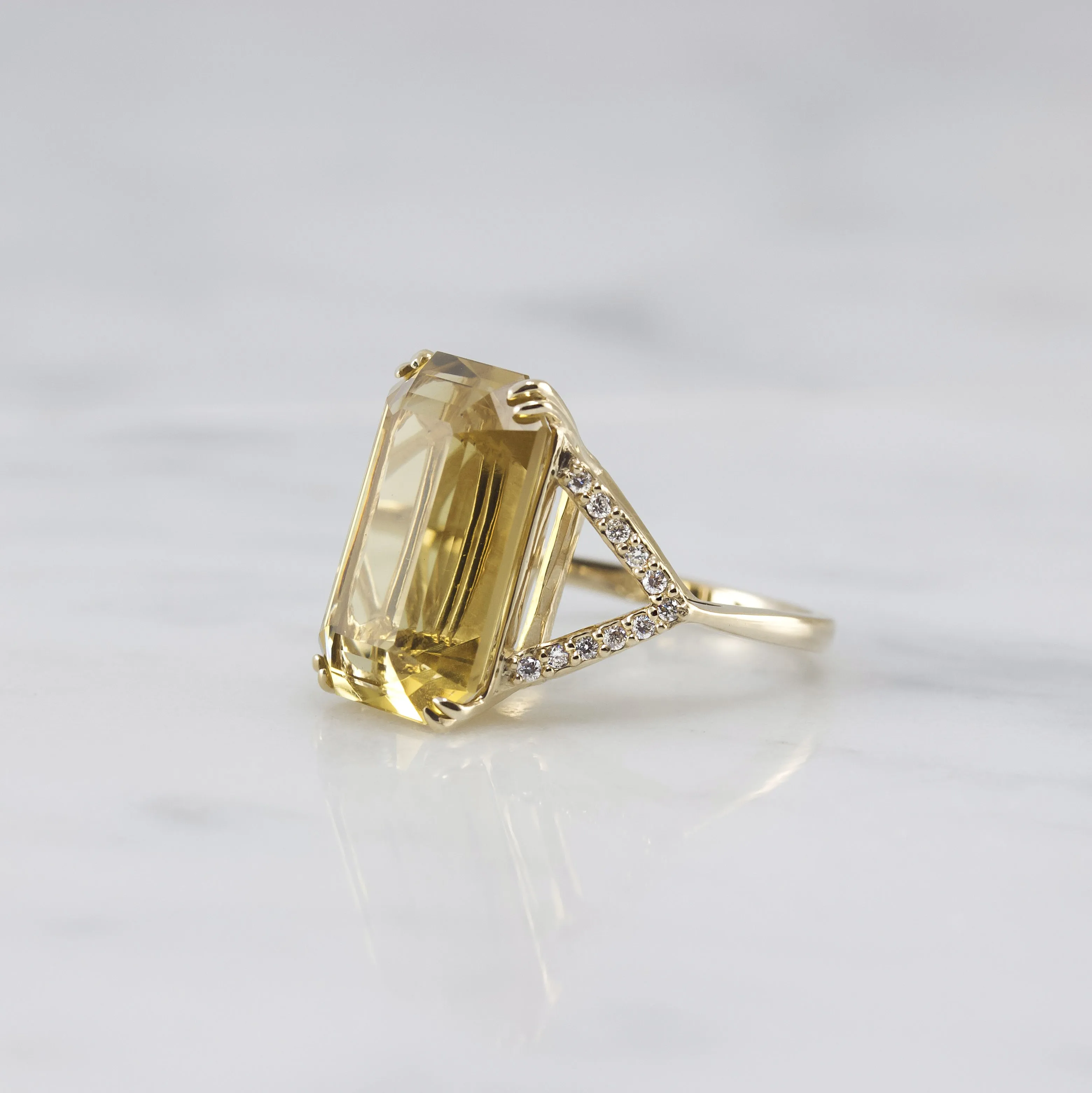Alba Ring with Citrine & Diamonds