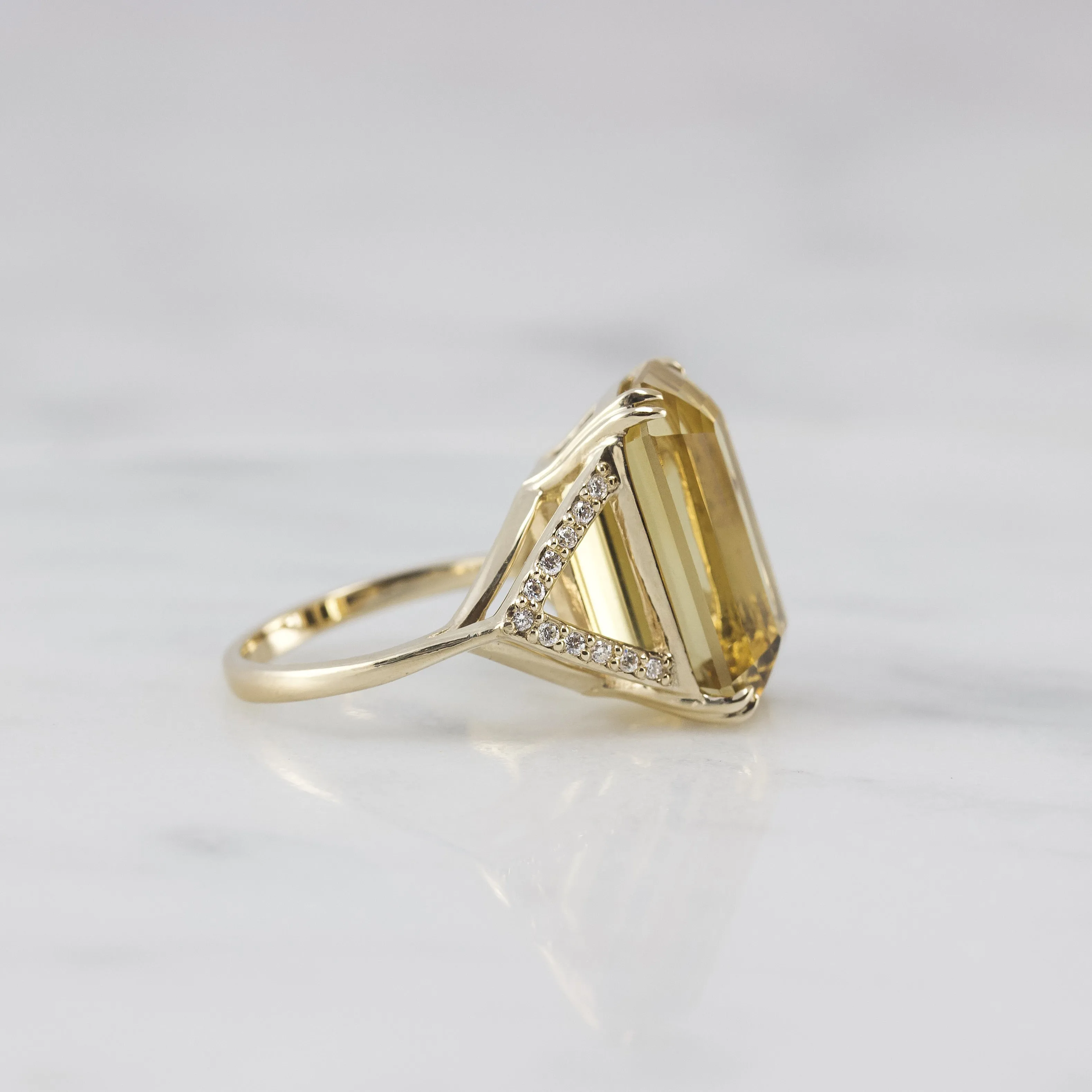 Alba Ring with Citrine & Diamonds