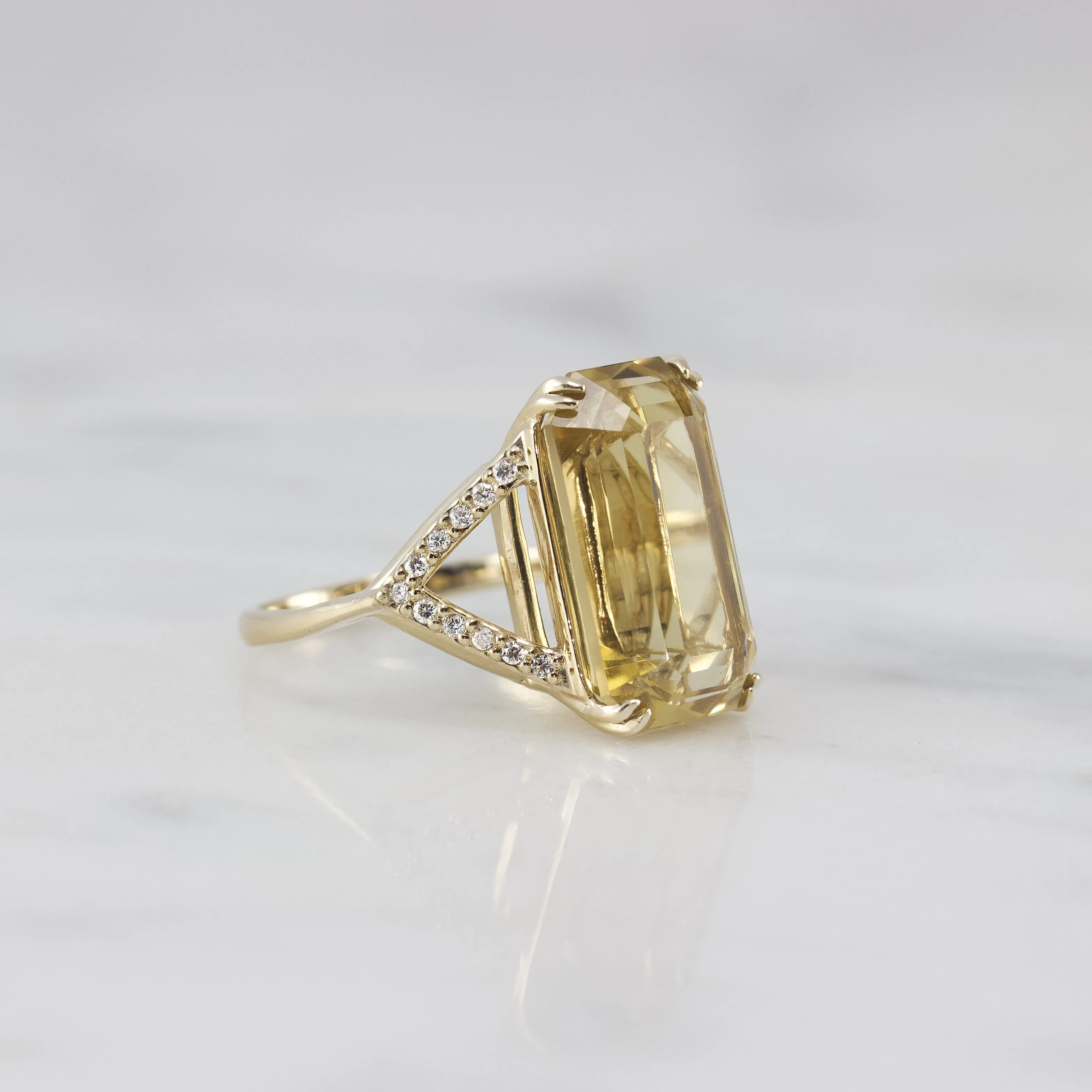 Alba Ring with Citrine & Diamonds