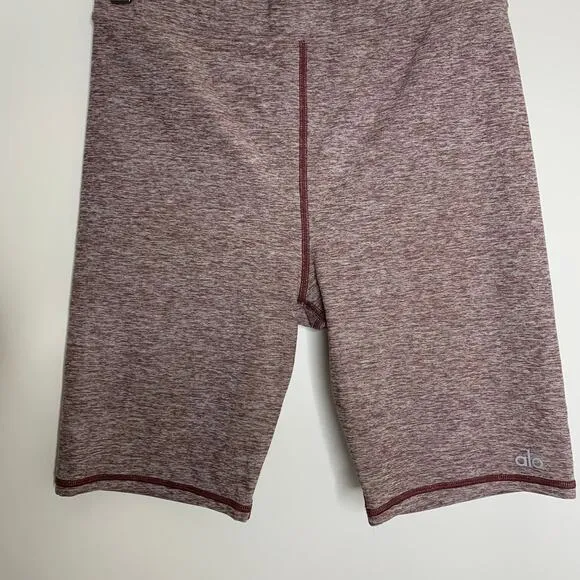 Alo Yoga High Waisted Mauve Alosoft Flow Bike Shorts Womens Small