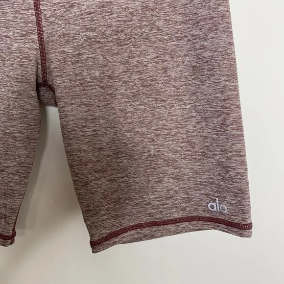 Alo Yoga High Waisted Mauve Alosoft Flow Bike Shorts Womens Small