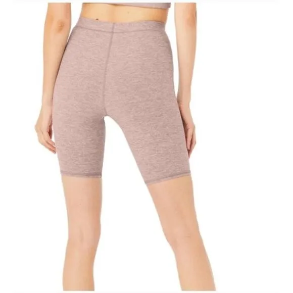Alo Yoga High Waisted Mauve Alosoft Flow Bike Shorts Womens Small