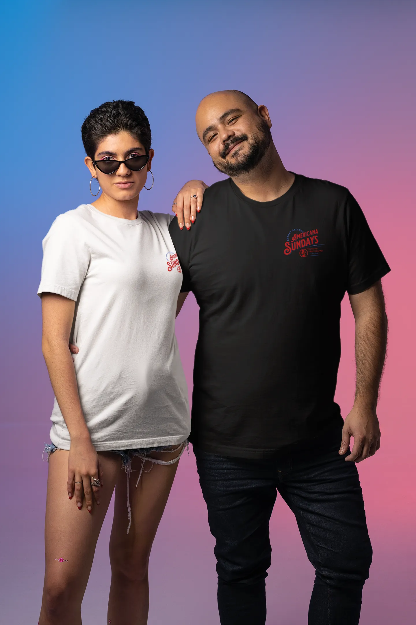 Americana Sundays Cotton T-Shirt - White