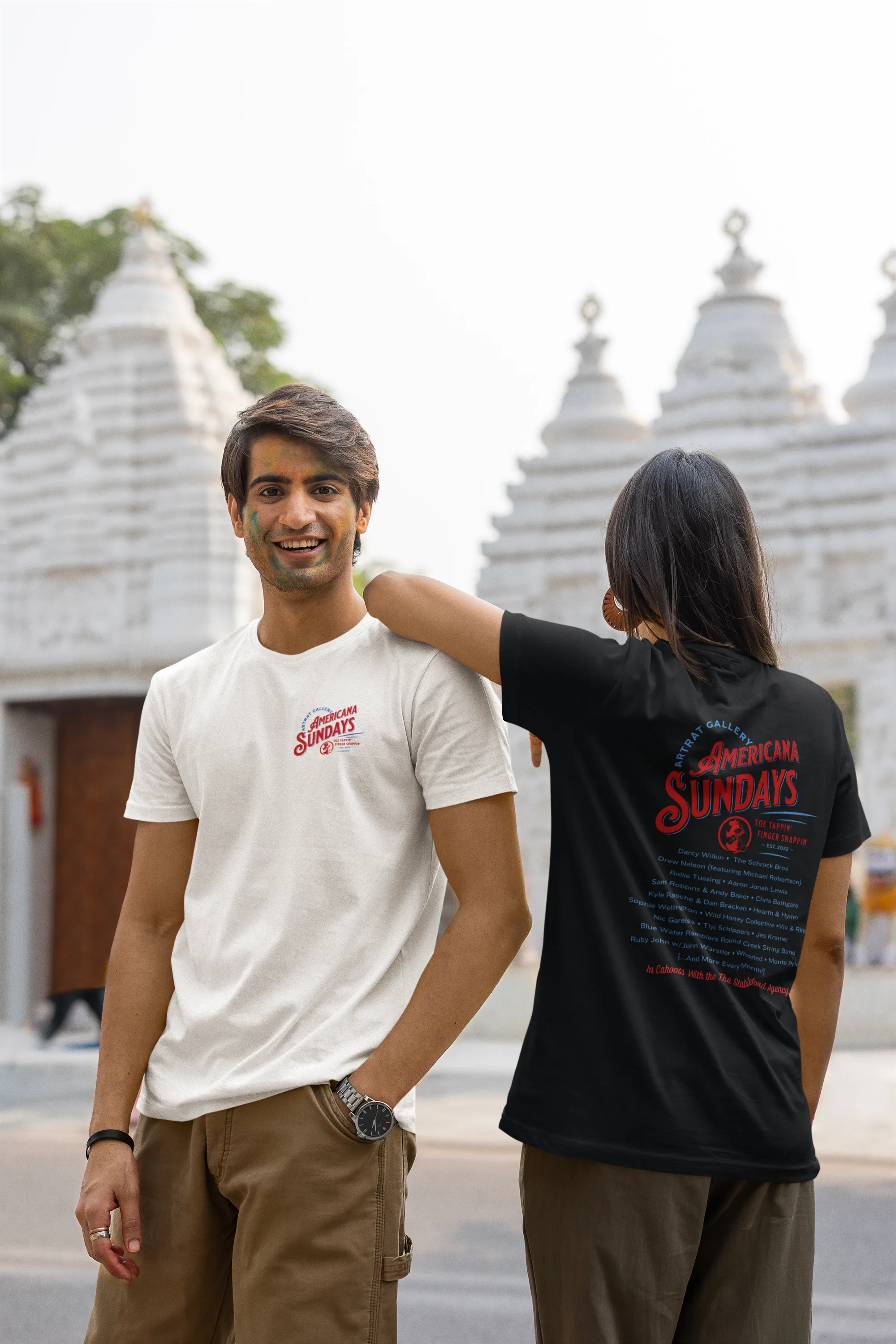 Americana Sundays Cotton T-Shirt - White