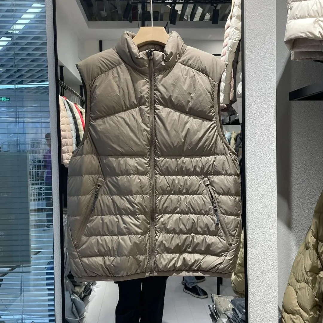 ANYCHIC Puffer Vest Khaki Sleeveless Down Ultra Light Winter Waistcoat