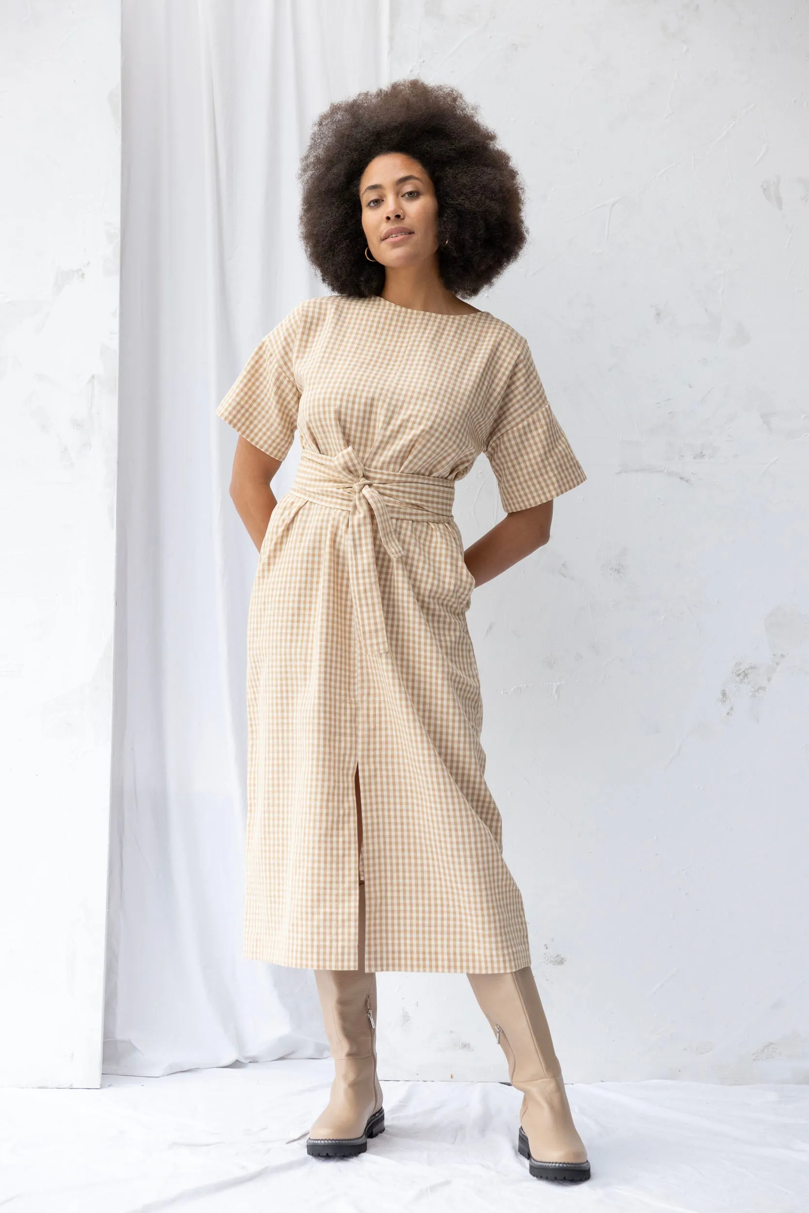 Array Dress | Brown Gingham