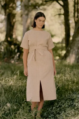 Array Dress | Brown Gingham