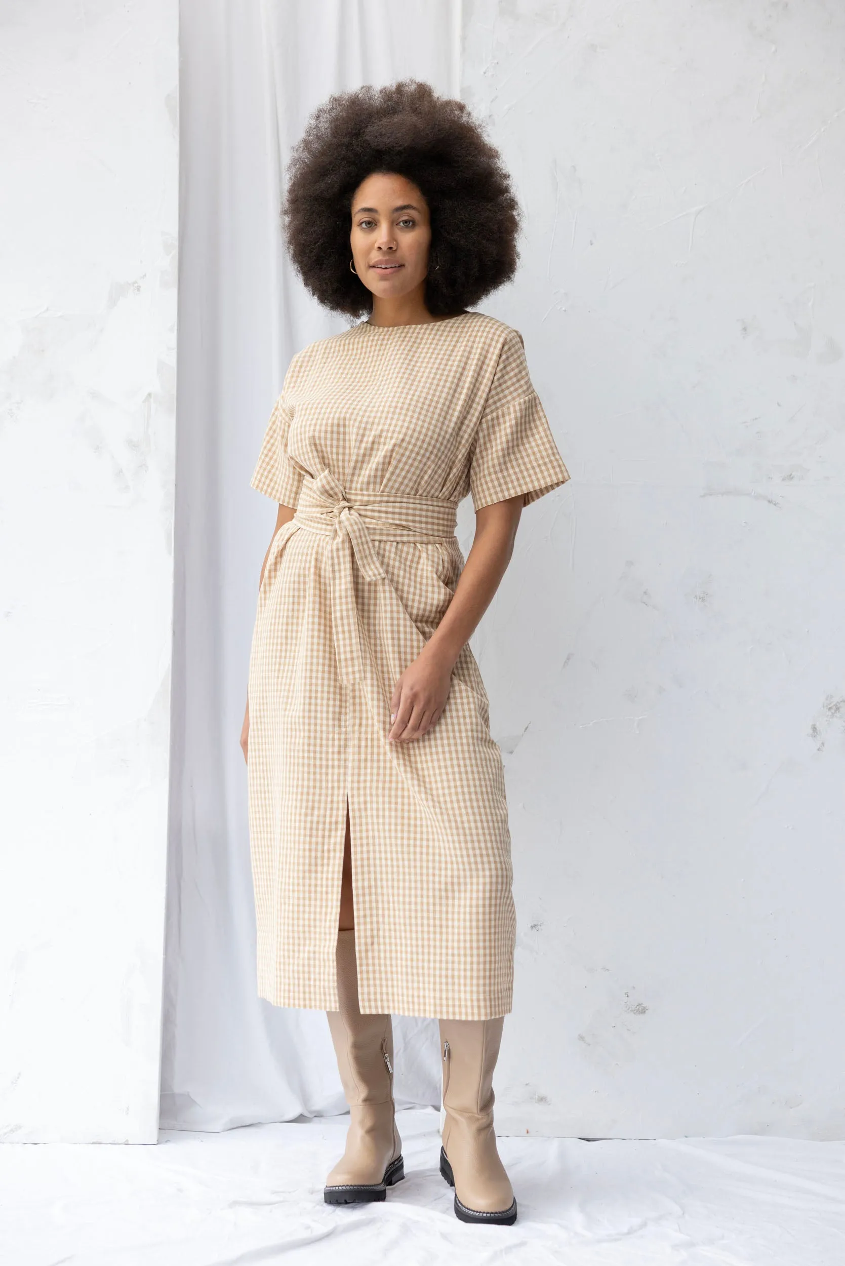 Array Dress | Brown Gingham
