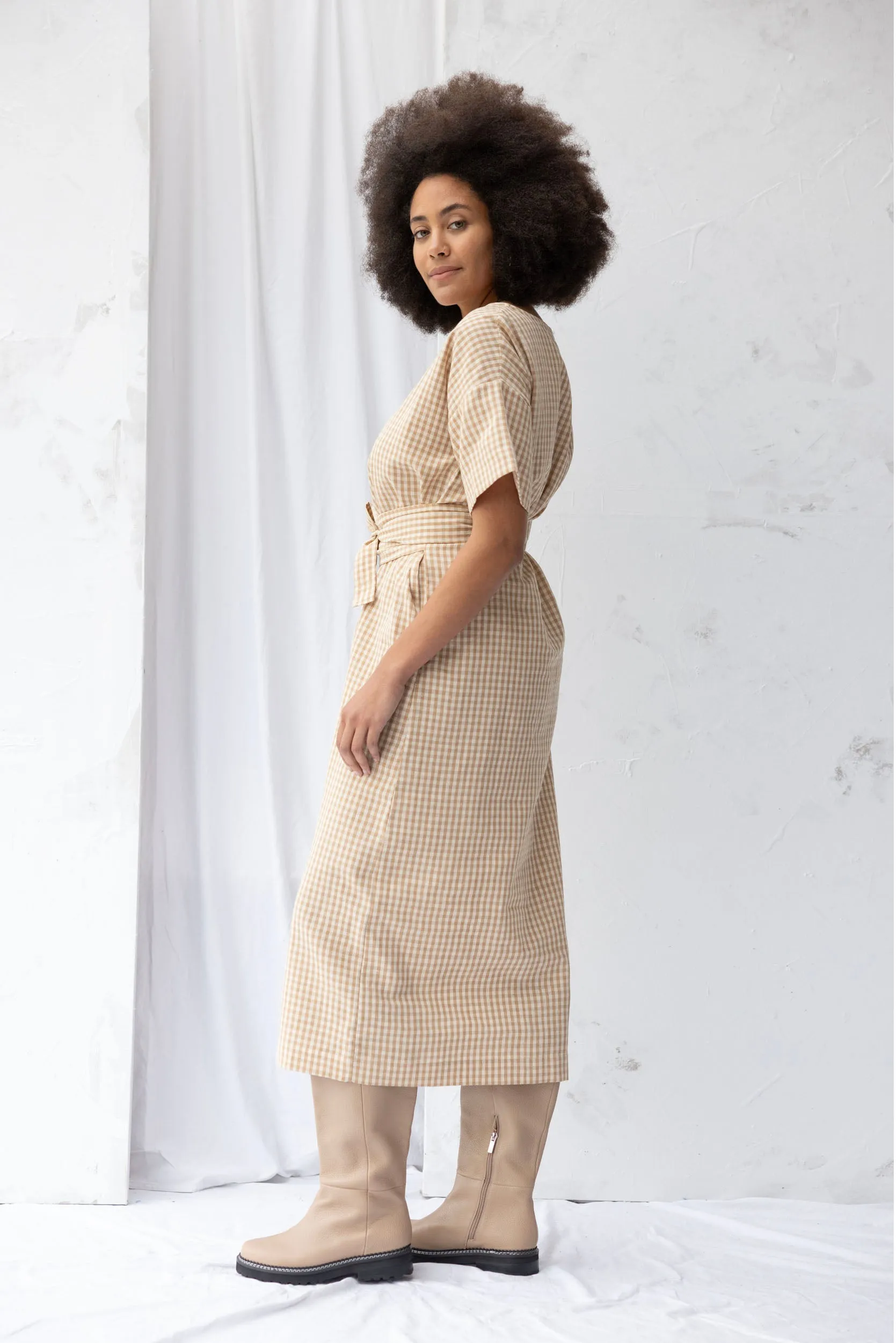 Array Dress | Brown Gingham