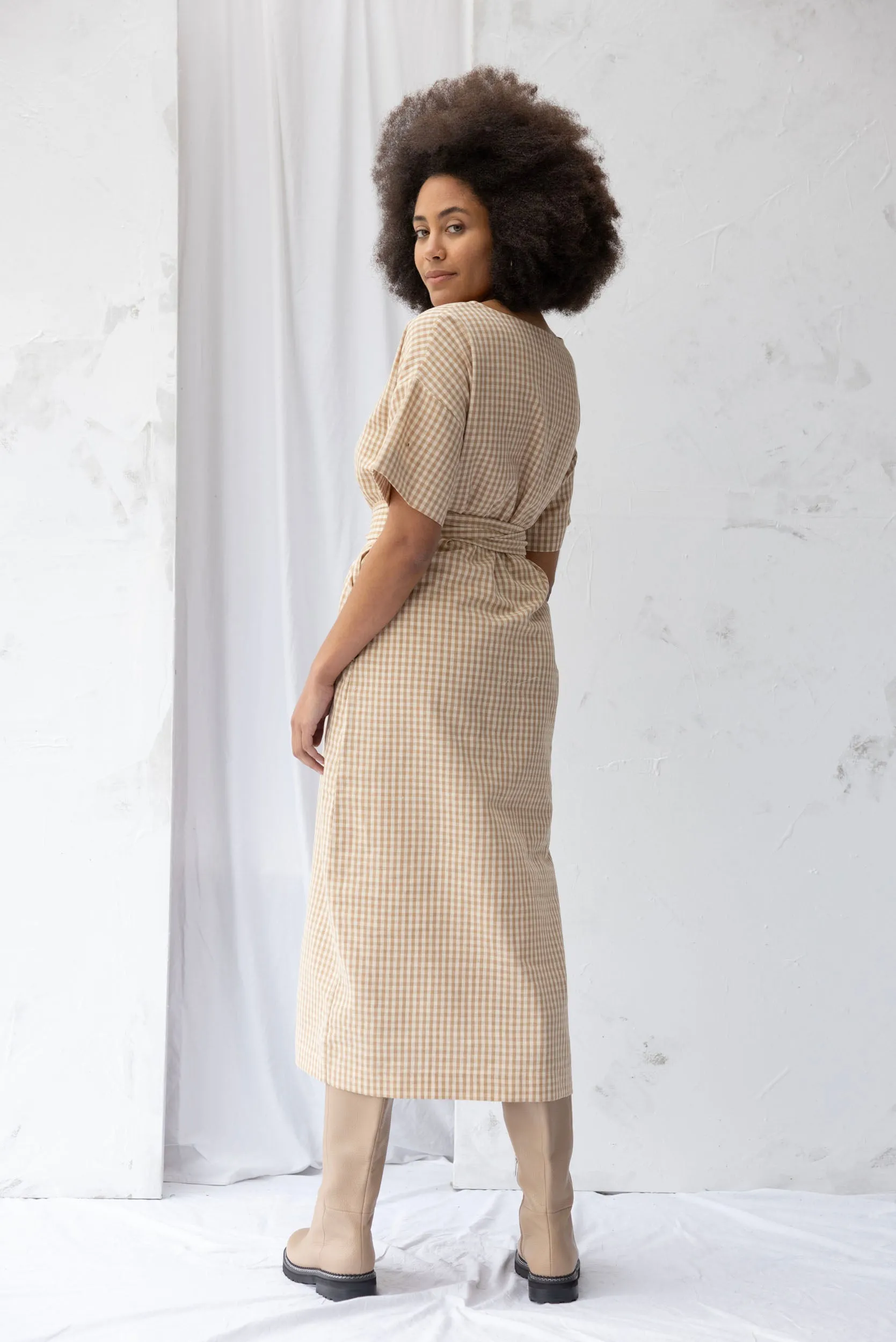 Array Dress | Brown Gingham