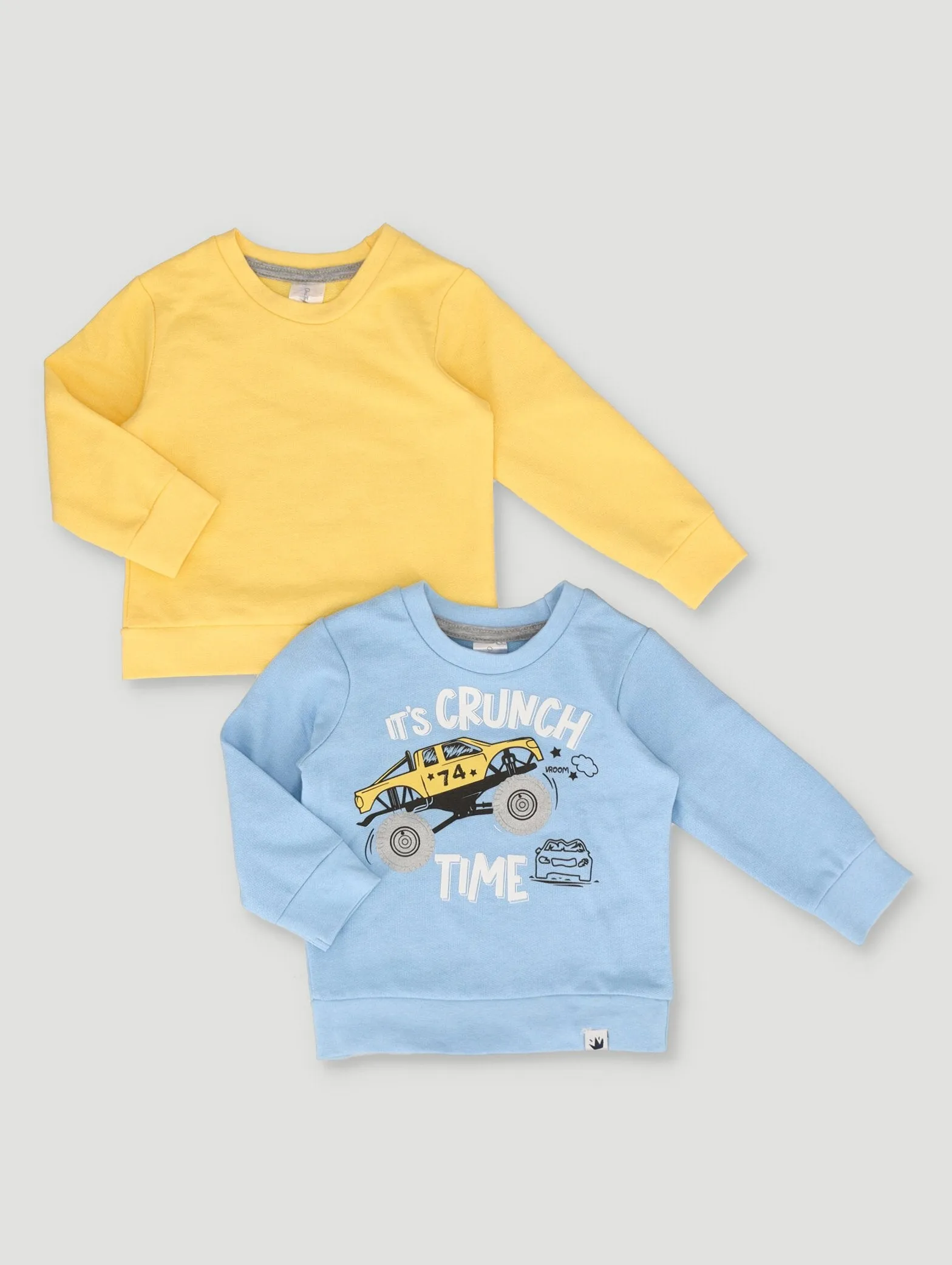 Baby Boys 2 Pack Sweat Top Crunch Time - Light Blue
