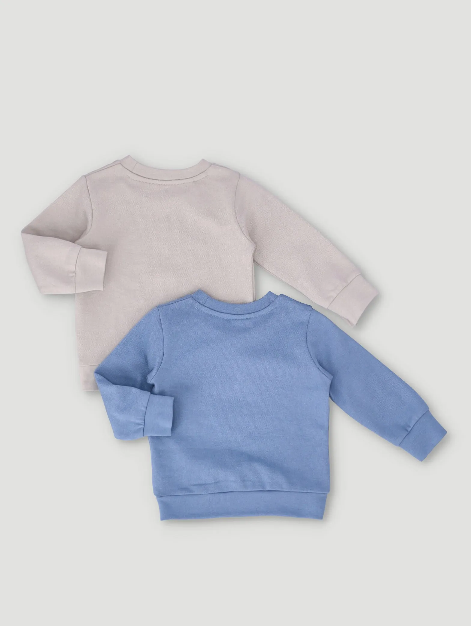 Baby Boys 2 Pack To The Moon Sweat Tops - Light Blue