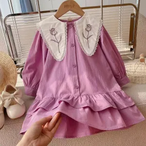 Baby Girls Dress - Casual Pink Princess Dress