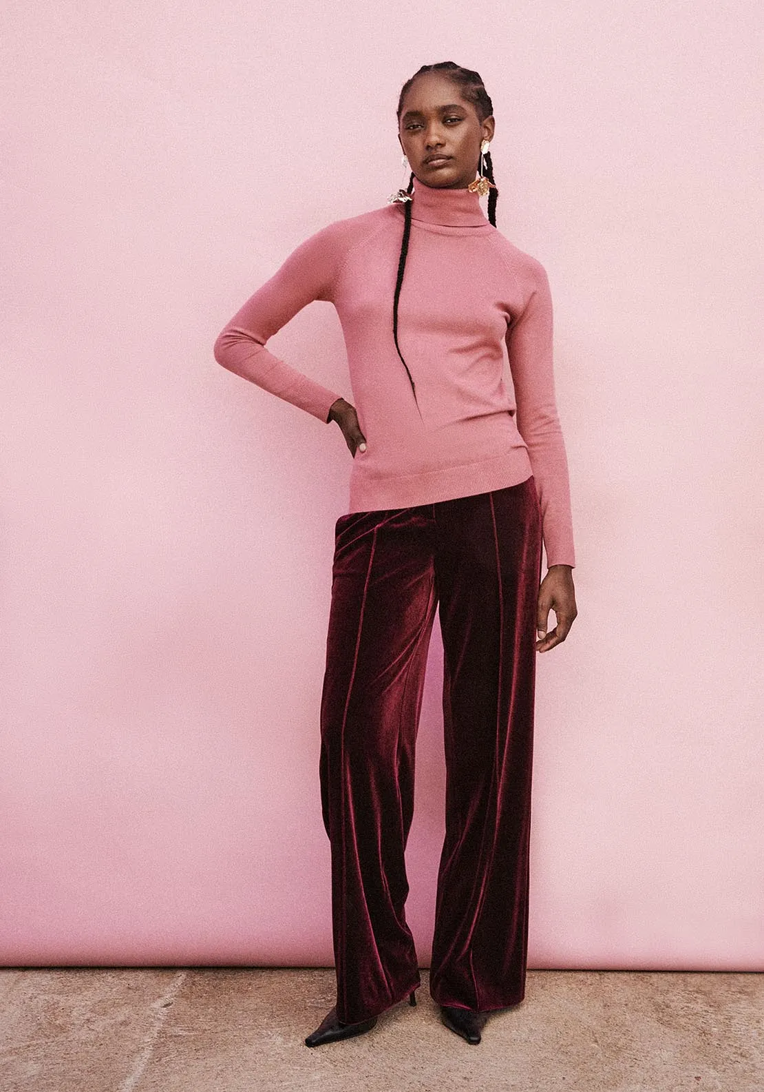 Basic high-neck top - Light Pink