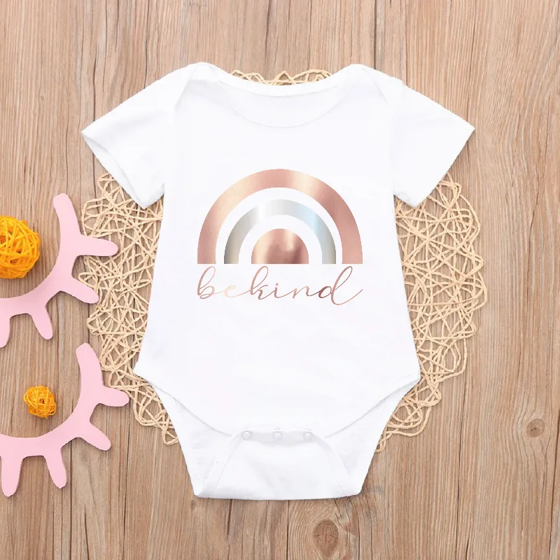 Be Kind Metallic Rose Gold and Silver Rainbow Kid's T-shirt