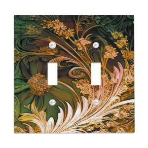 Bevel Edged Victorian Floral Decorative Switch Plate Cover, 2 Sizes, Earth Tones Decor