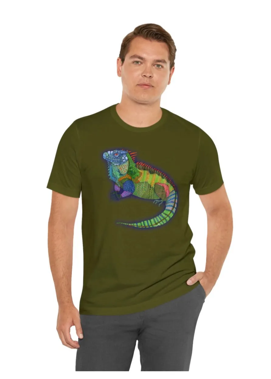 Big Boi Iguana Unisex Jersey Short Sleeve Tee - Designed by Sadie Rothenberg (Olive, Royal Blue, or White)