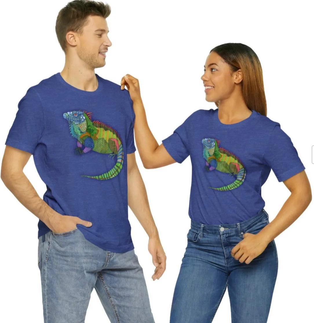 Big Boi Iguana Unisex Jersey Short Sleeve Tee - Designed by Sadie Rothenberg (Olive, Royal Blue, or White)