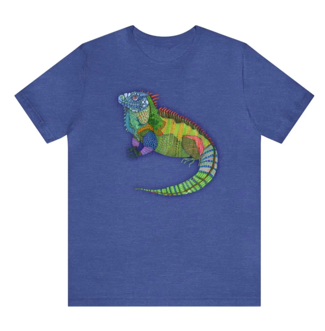 Big Boi Iguana Unisex Jersey Short Sleeve Tee - Designed by Sadie Rothenberg (Olive, Royal Blue, or White)