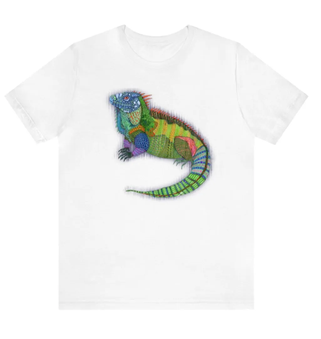 Big Boi Iguana Unisex Jersey Short Sleeve Tee - Designed by Sadie Rothenberg (Olive, Royal Blue, or White)