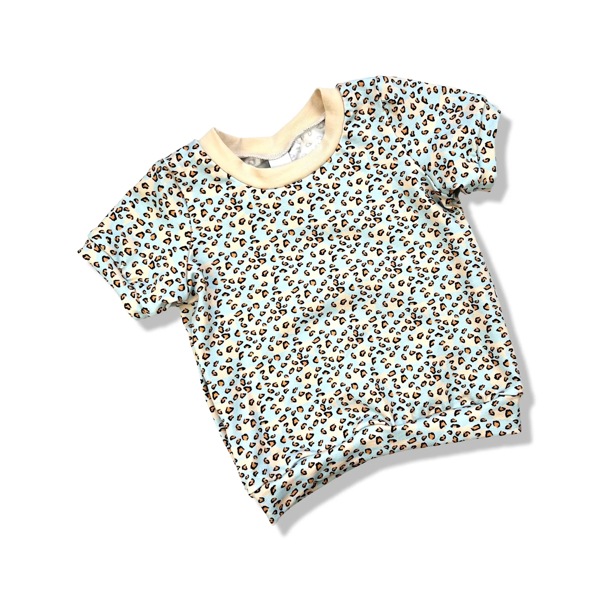 BLUE LEOPARD T-SHIRT - LONG OR SHORT SLEEVE