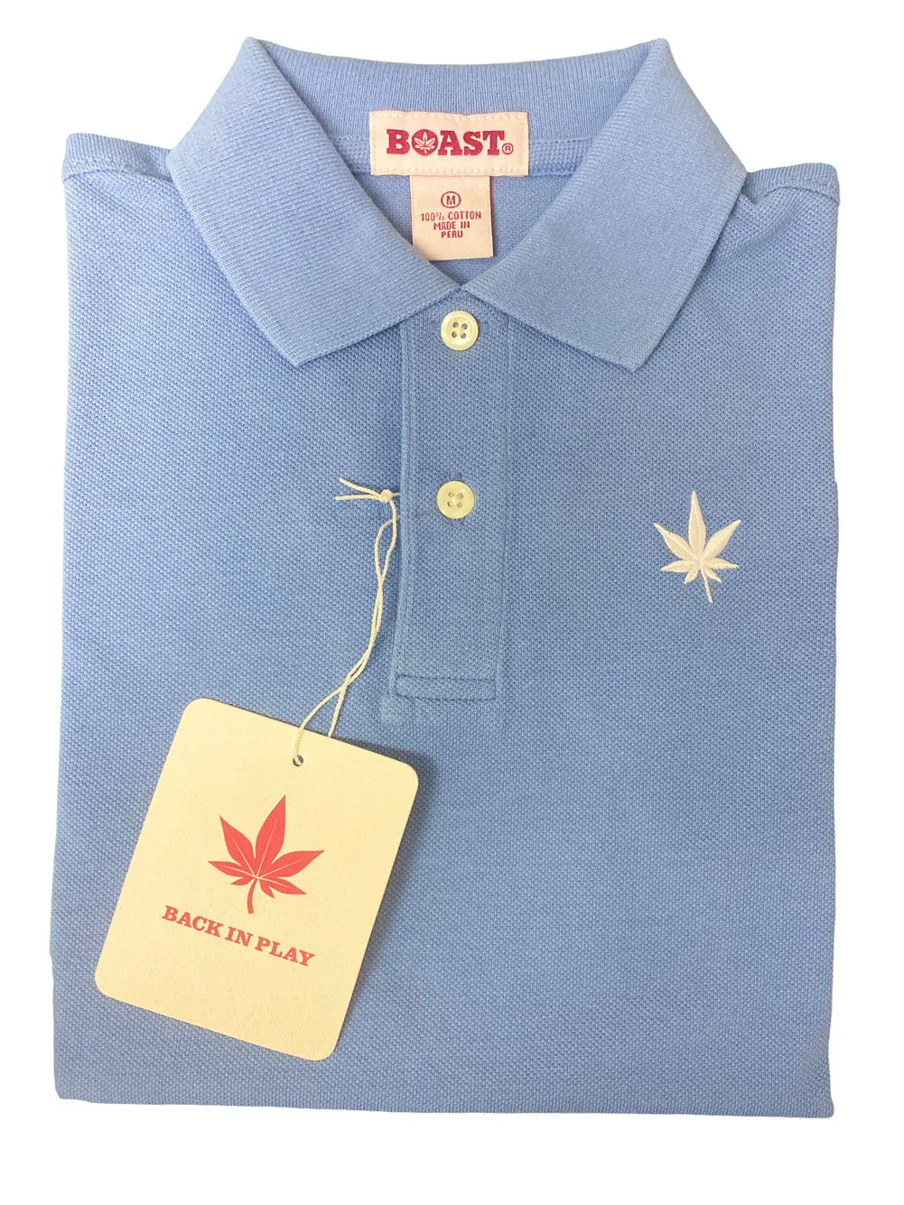 BOAST Boy's Carolina Blue Solid Pique Polo Shirt $44 NEW
