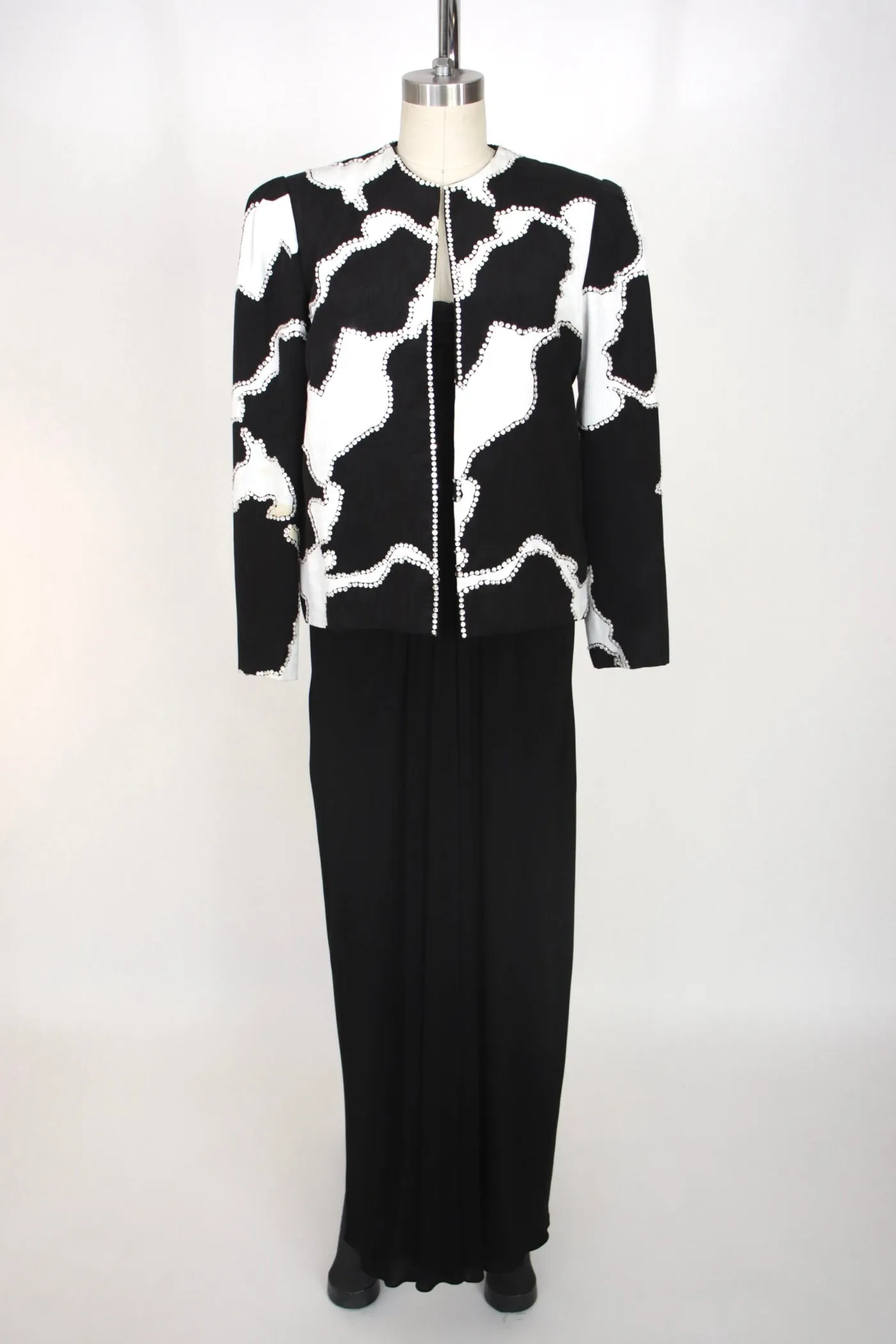 Bob Mackie Crepe & Moire Gown Set
