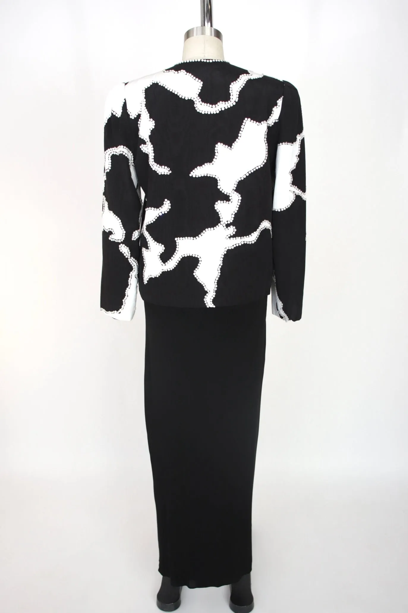 Bob Mackie Crepe & Moire Gown Set