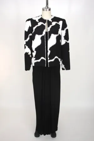 Bob Mackie Crepe & Moire Gown Set