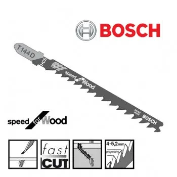 Bosch T144D 4" Wood Jigsaw Blade (5) Pack