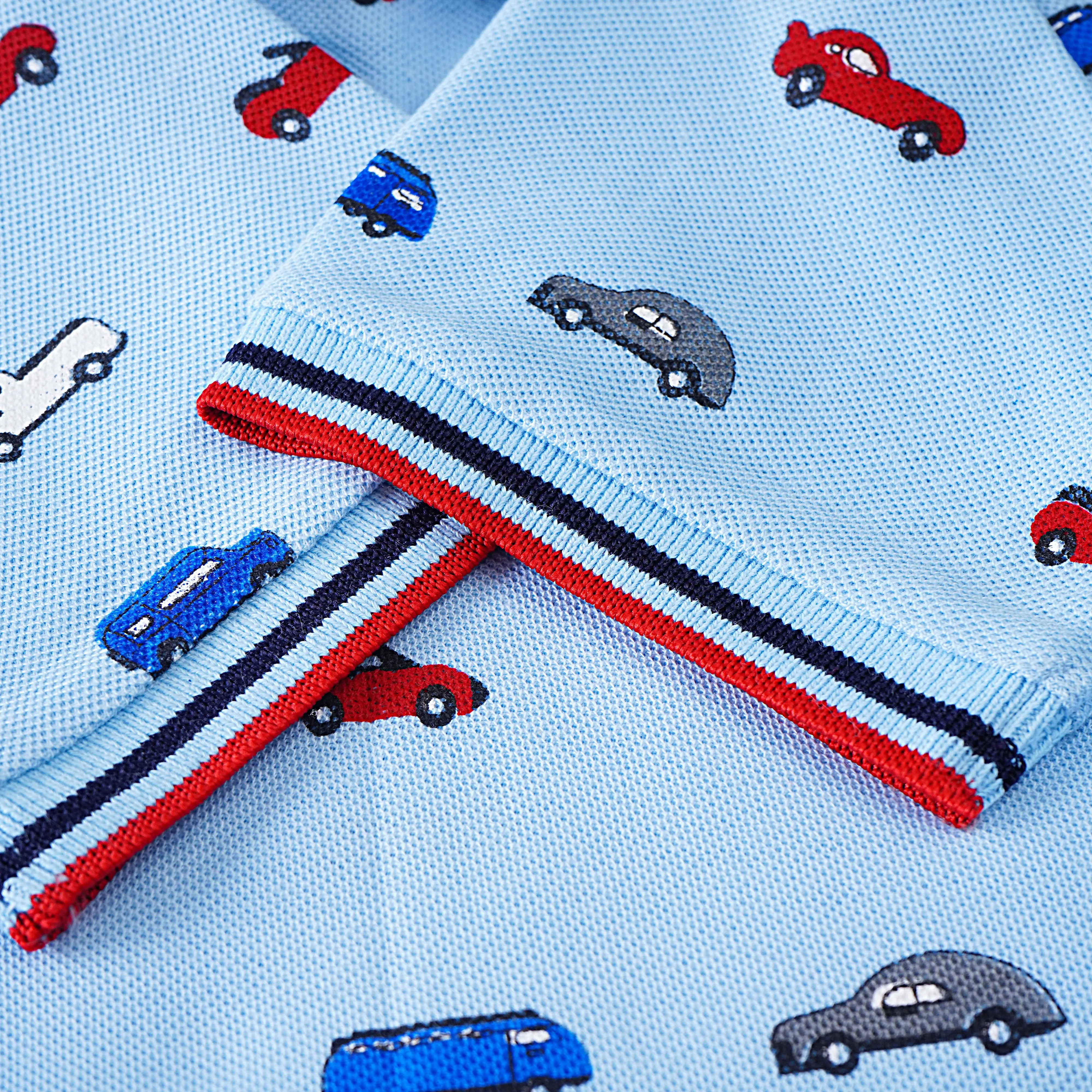 Boys Half Sleeves Polo T-Shirt (Car-All-Over)