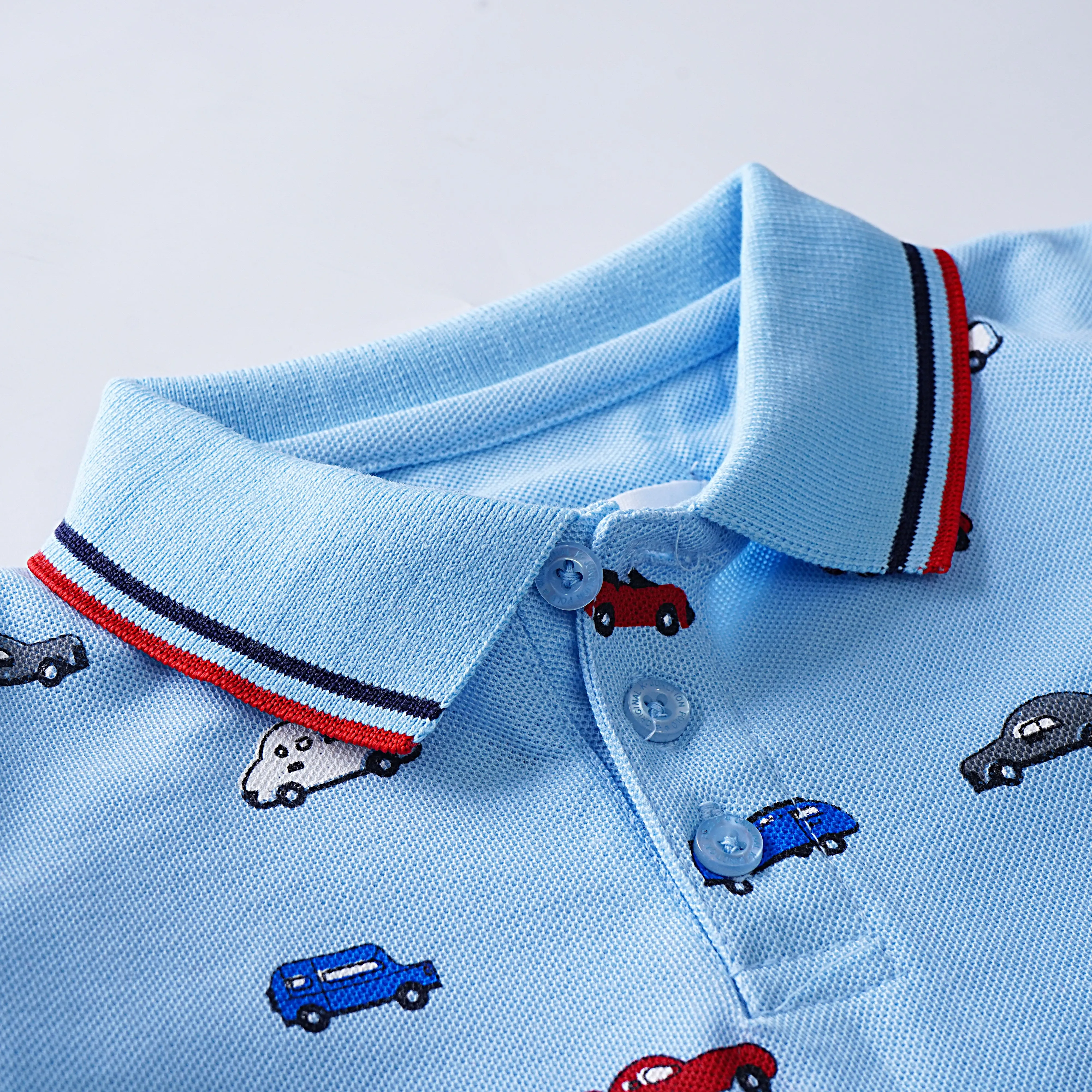 Boys Half Sleeves Polo T-Shirt (Car-All-Over)